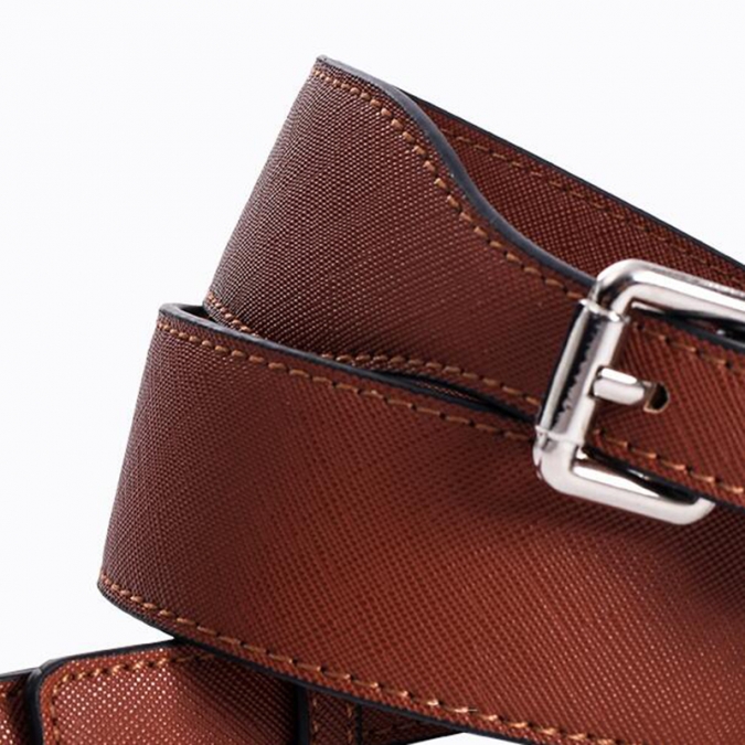 Custom High Quality PU saffiano leather wide adjustable shoulder strap 