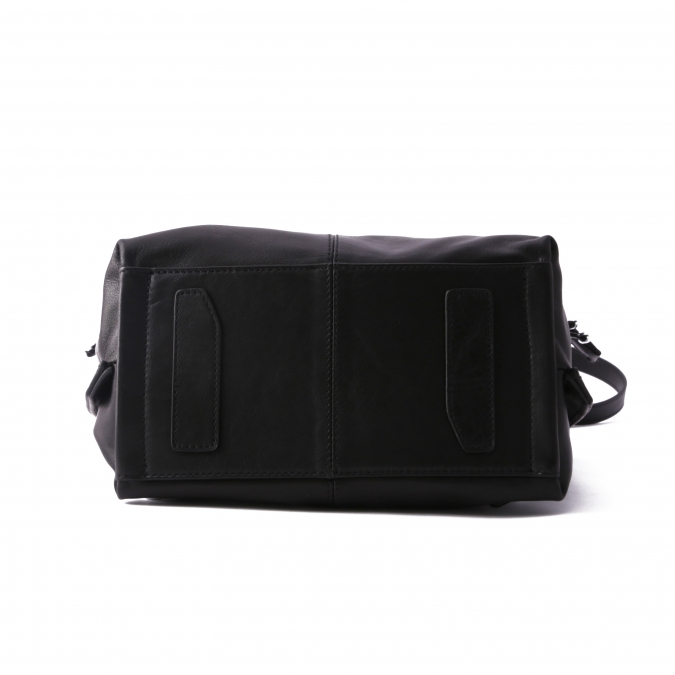 OEM soft black pu leather backpack for women 