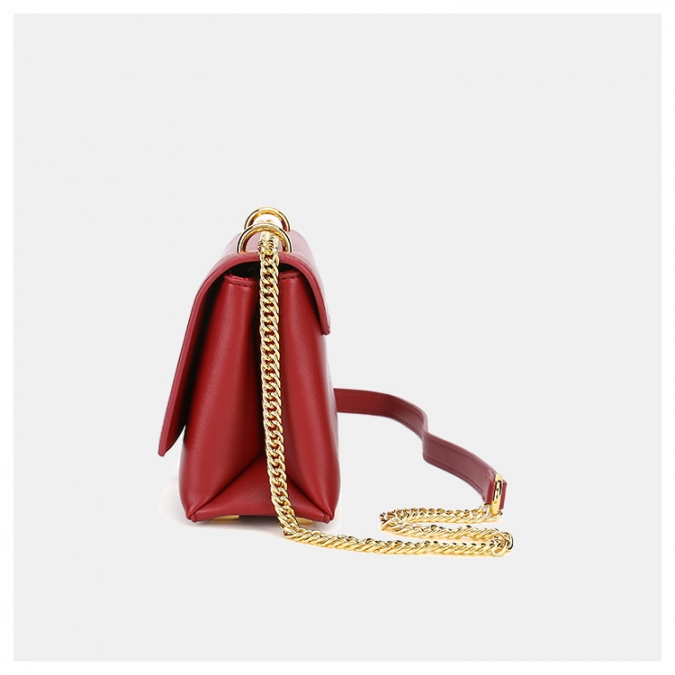 modelos de moda veganos bolsos cuadrados de cuero rojo de la pu para las mujeres 