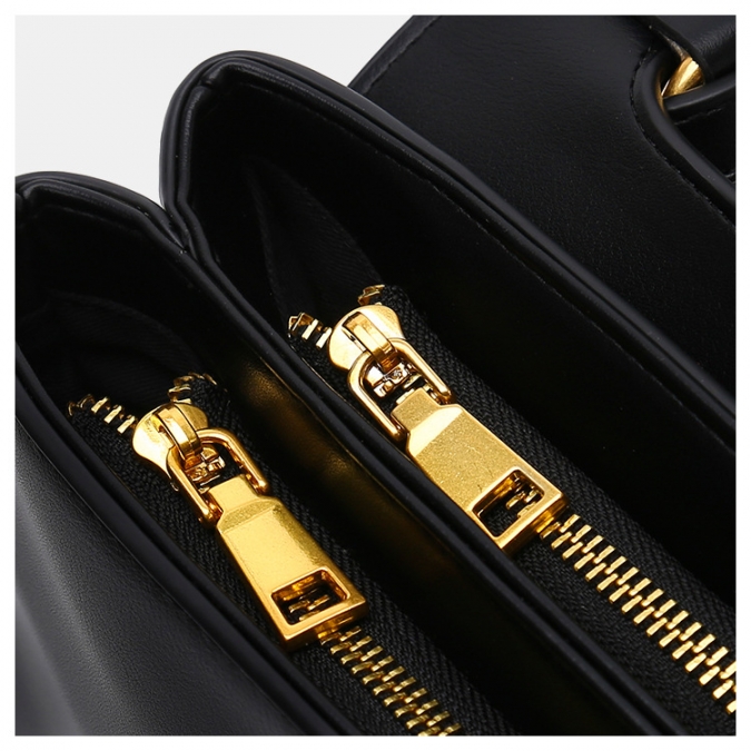 guangzhou oem pu cuero honda color negro elegante cerradura bolso para damas 